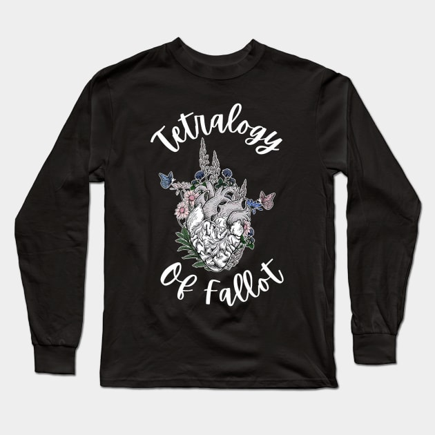 Tetralogy Of Fallot Anatomical Heart Cardiac Nurse Nursing Long Sleeve T-Shirt by jadolomadolo